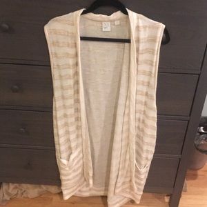 NY&Co light brown/beige striped long vest